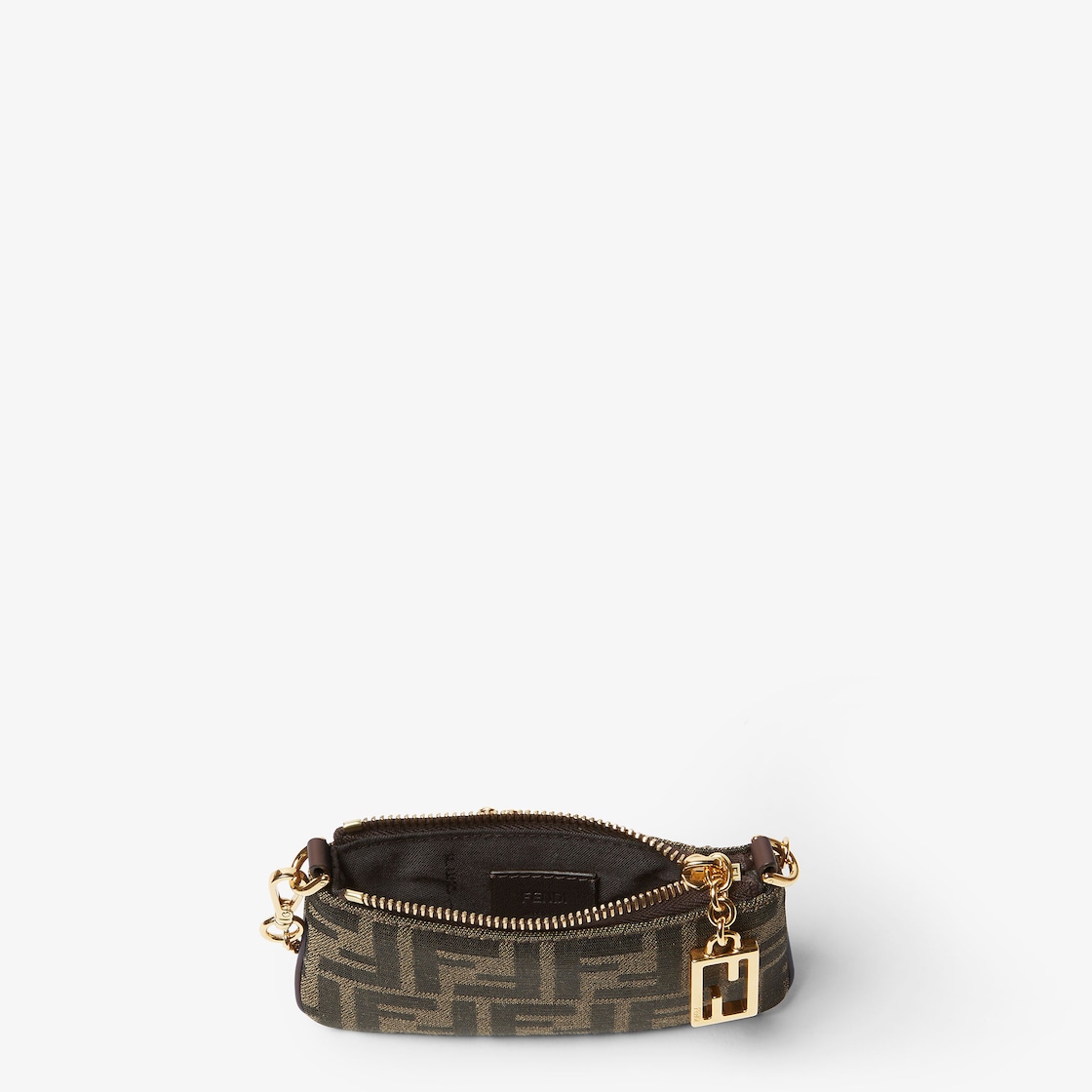 FENDI Baguette Pouch Mini Tobacco brown FF jacquard fabric pouch - Image 2